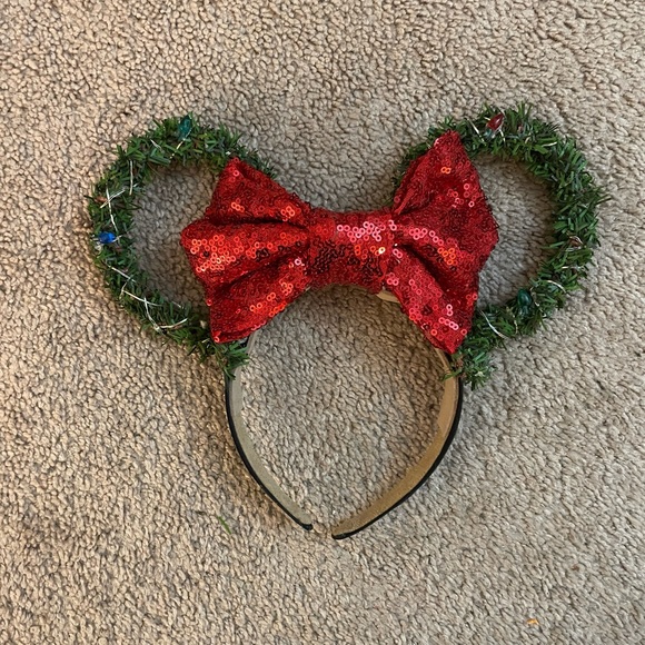 Disney Mickey Holiday Christmas Ears Headband Minnie Mouse Light Up ears - Picture 3 of 5